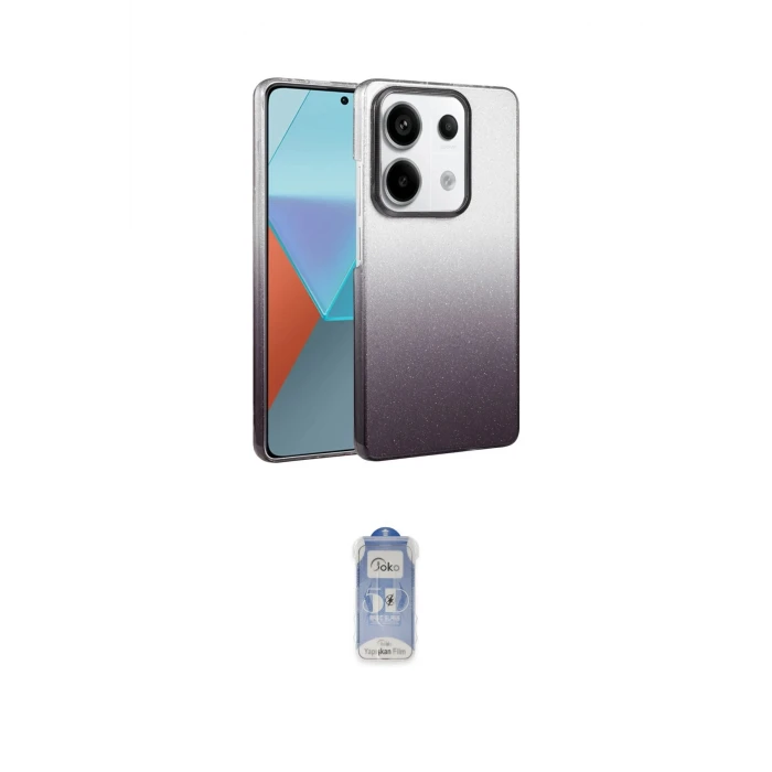 ieg™ Redmi Note 13 Pro 4G Kılıf Kıvılcım Minimal Özel Seri - Siyah Joko Magic 5D Cam