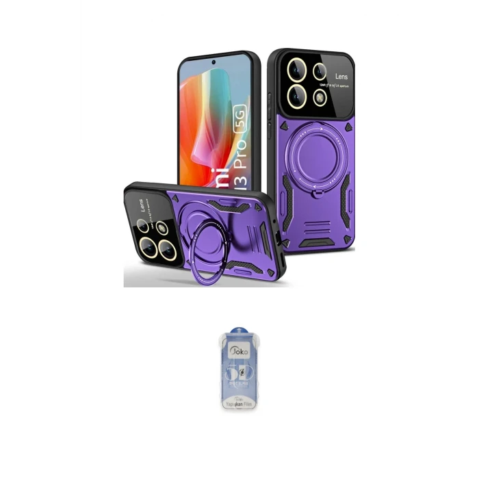 ieg™ Redmi Note 13 Pro 4G Kılıf Kıvılcım Modern Serisi - Siyah Joko Magic 5D Cam