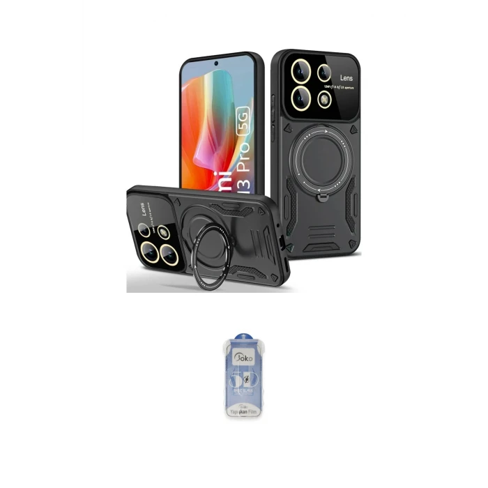 ieg™ Redmi Note 13 Pro 4G Kılıf Kıvılcım Modern Serisi - Siyah Joko Magic 5D Cam