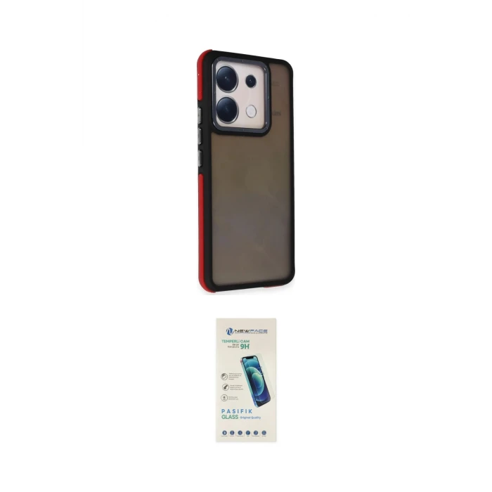 ieg™ Redmi Note 13 Pro 5G Kılıf Eksen Işık - Şeffaf Pasifik Cam Ekran Koruyucu