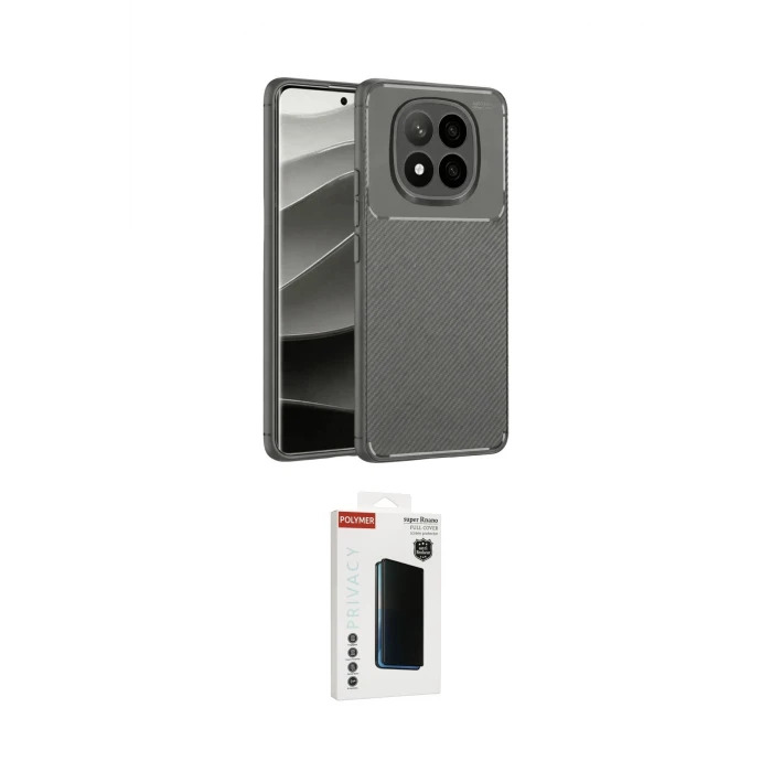 ieg™ Redmi Note 14 Pro Plus Kılıf Eksen Form Prime - Siyah Hayalet Polymer Nano Ekran Koruyucu