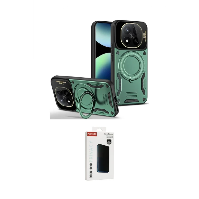ieg™ Redmi Note 14 Pro Plus Kılıf Kıvılcım Modern Serisi - Siyah Hayalet Polymer Nano Ekran Koruyucu
