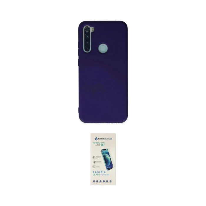 ieg™ Redmi Note 8 Kılıf Ahenk Serisi - Şeffaf Pasifik Cam Ekran Koruyucu