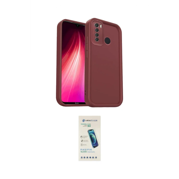 ieg™ Redmi Note 8 Kılıf Yankı Yansıma Özel Seri - Şeffaf Pasifik Cam Ekran Koruyucu