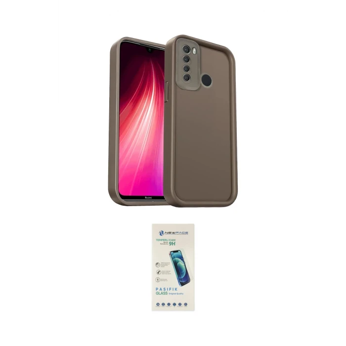 ieg™ Redmi Note 8 Kılıf Yankı Yansıma Özel Seri - Şeffaf Pasifik Cam Ekran Koruyucu