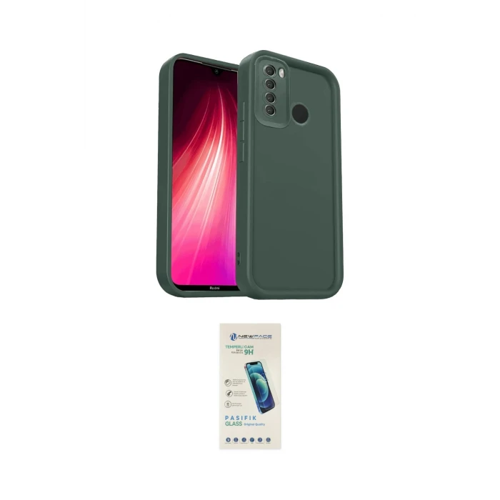 ieg™ Redmi Note 8 Kılıf Yankı Yansıma Özel Seri - Şeffaf Pasifik Cam Ekran Koruyucu