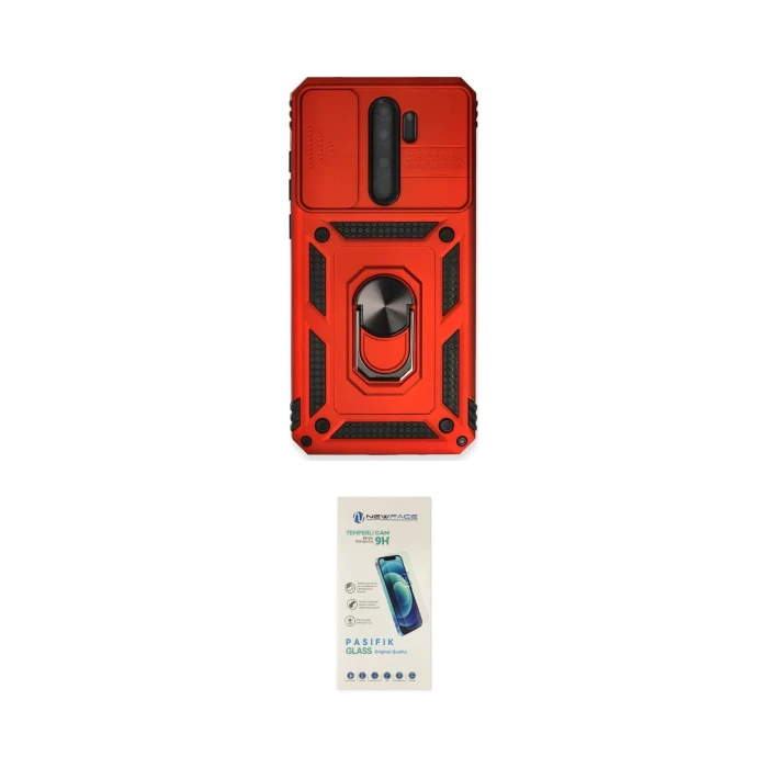 ieg™ Redmi Note 8 Pro Kılıf Ahenk Klasik - Şeffaf Pasifik Cam Ekran Koruyucu