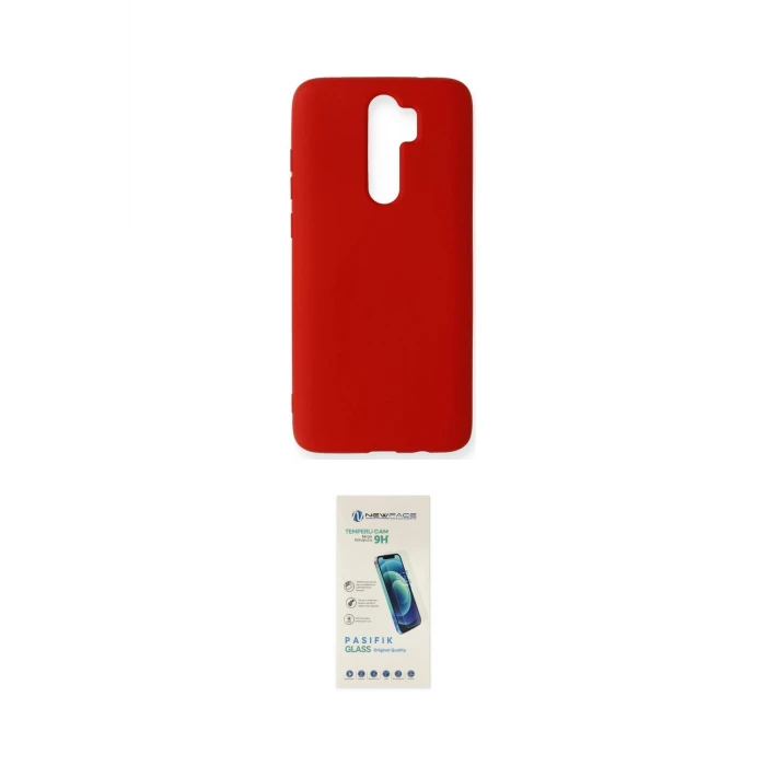 ieg™ Redmi Note 8 Pro Kılıf Ahenk Serisi - Şeffaf Pasifik Cam Ekran Koruyucu