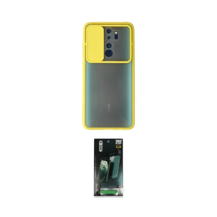 ieg™ Redmi Note 8 Pro Kılıf Vadi Çizgi - Şeffaf 360 Full Body Arka Koruyucu