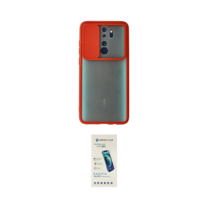 ieg™ Redmi Note 8 Pro Kılıf Vadi Çizgi - Şeffaf Pasifik Cam Ekran Koruyucu