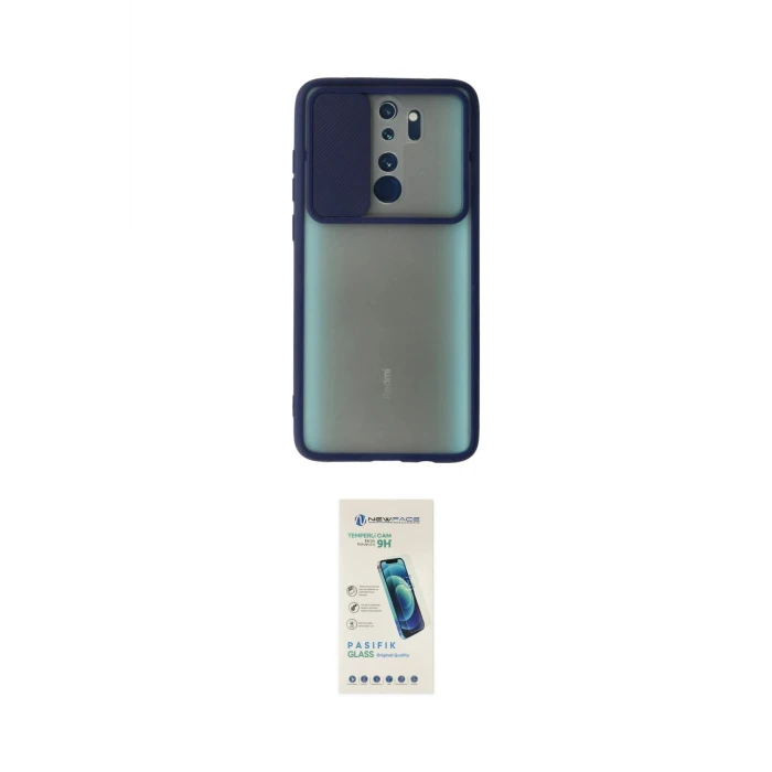 ieg™ Redmi Note 8 Pro Kılıf Vadi Çizgi - Şeffaf Pasifik Cam Ekran Koruyucu