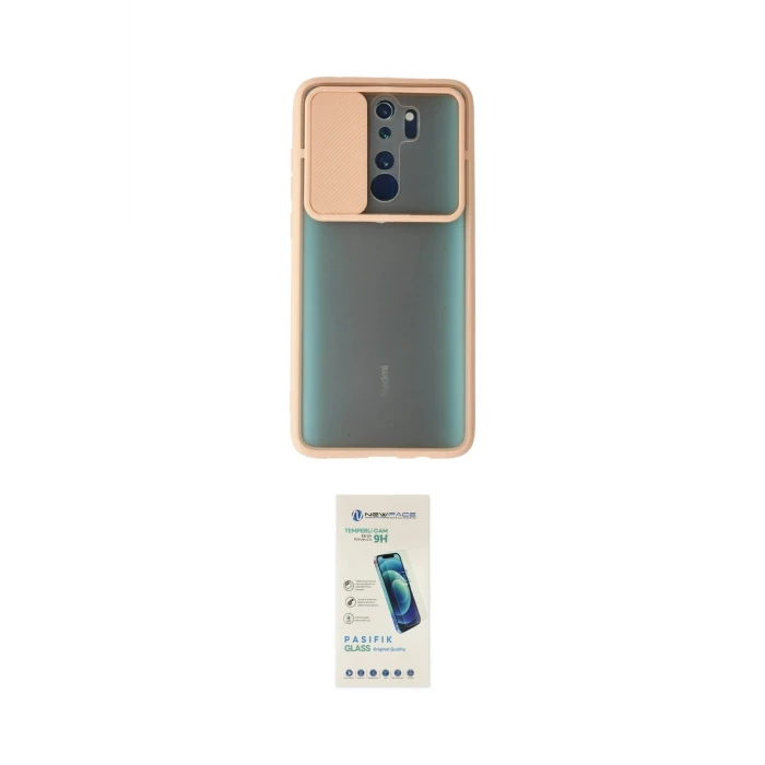 ieg™ Redmi Note 8 Pro Kılıf Vadi Çizgi - Şeffaf Pasifik Cam Ekran Koruyucu