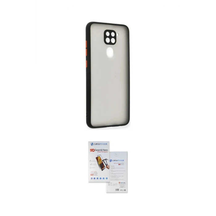 ieg™ Redmi Note 9 Kılıf Ahenk Çizgi Serisi - Siyah Seramik Nano Ekran Koruyucu