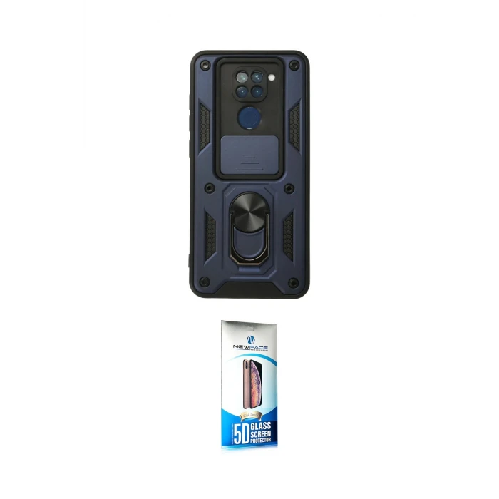 ieg™ Redmi Note 9 Kılıf Ahenk Klasik - Siyah 5D Eko Cam Ekran Koruyucu