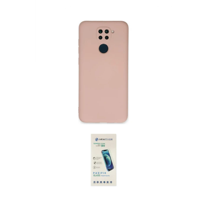 ieg™ Redmi Note 9 Kılıf Ahenk Serisi - Şeffaf Pasifik Cam Ekran Koruyucu