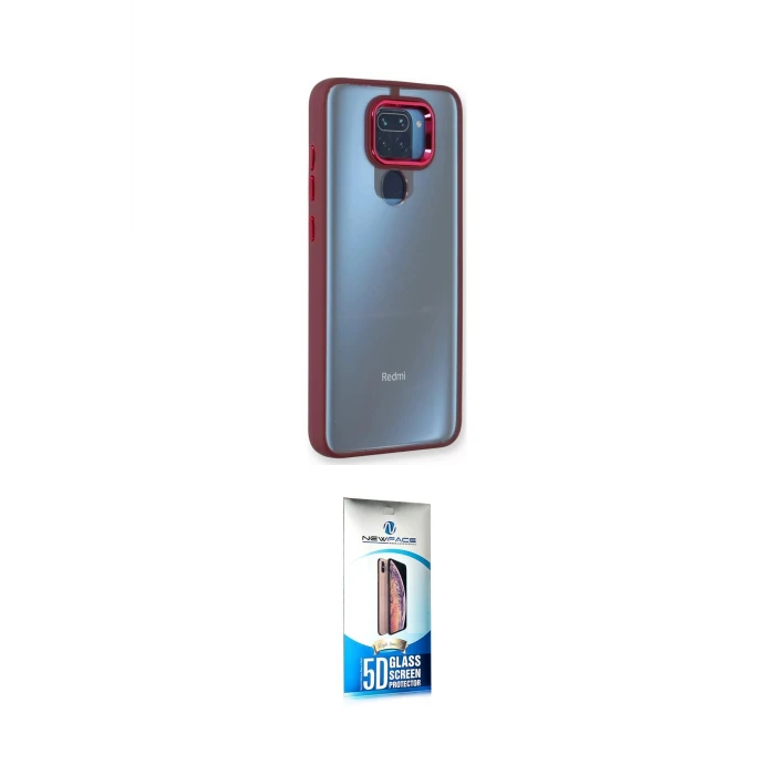 ieg™ Redmi Note 9 Kılıf Eksen Doku Prime - Siyah 5D Eko Cam Ekran Koruyucu