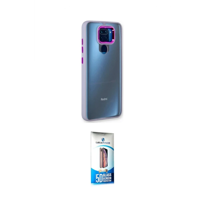 ieg™ Redmi Note 9 Kılıf Eksen Doku Prime - Siyah 5D Eko Cam Ekran Koruyucu