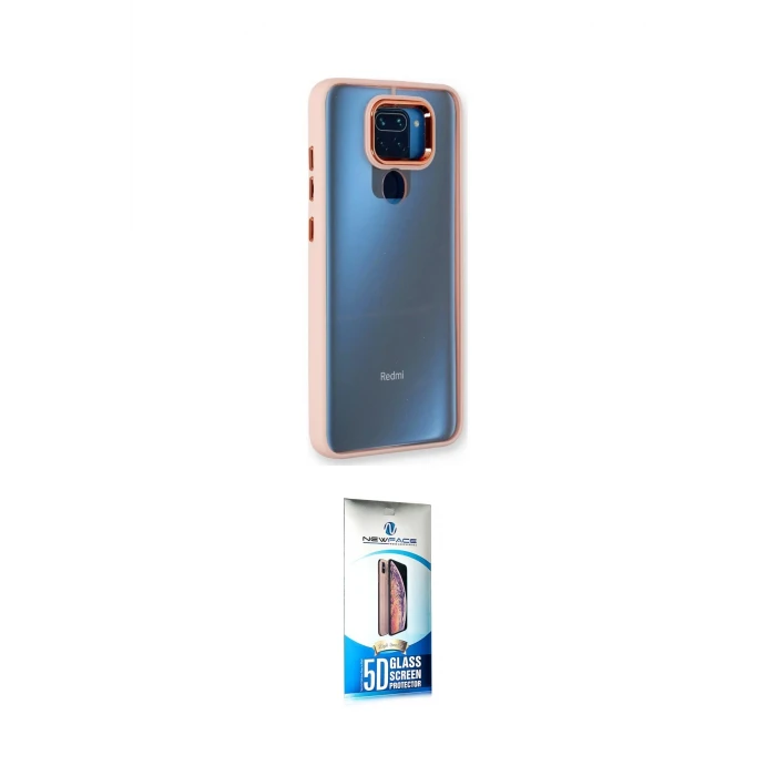 ieg™ Redmi Note 9 Kılıf Eksen Doku Prime - Siyah 5D Eko Cam Ekran Koruyucu