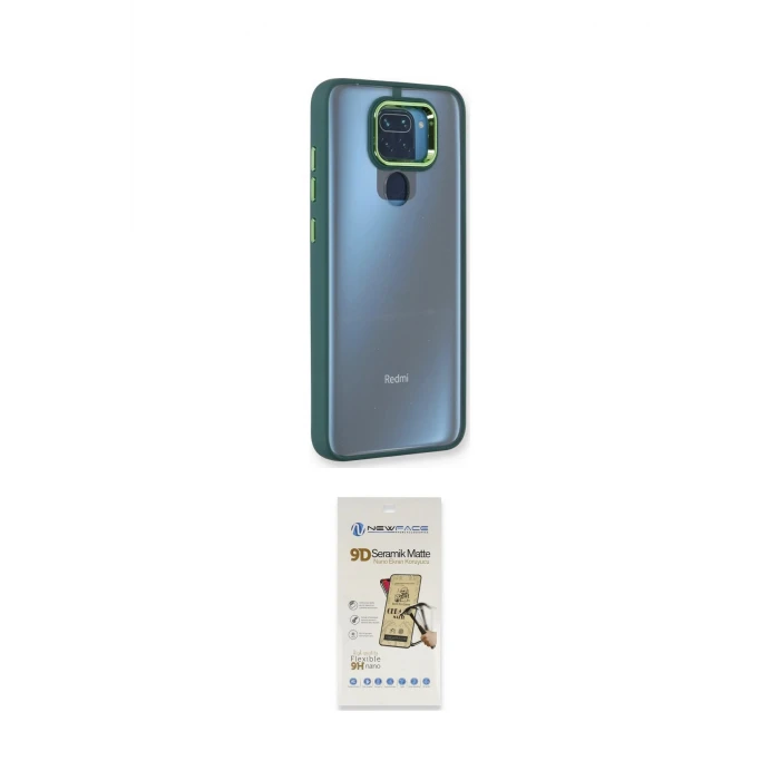 ieg™ Redmi Note 9 Kılıf Eksen Doku Prime - Siyah Mat Seramik Nano Ekran Koruyucu