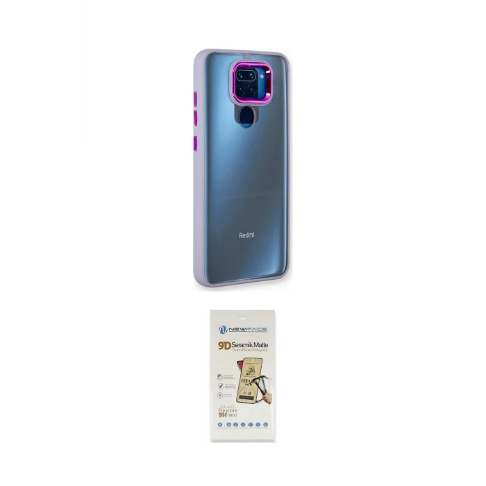 ieg™ Redmi Note 9 Kılıf Eksen Doku Prime - Siyah Mat Seramik Nano Ekran Koruyucu