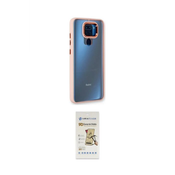 ieg™ Redmi Note 9 Kılıf Eksen Doku Prime - Siyah Mat Seramik Nano Ekran Koruyucu