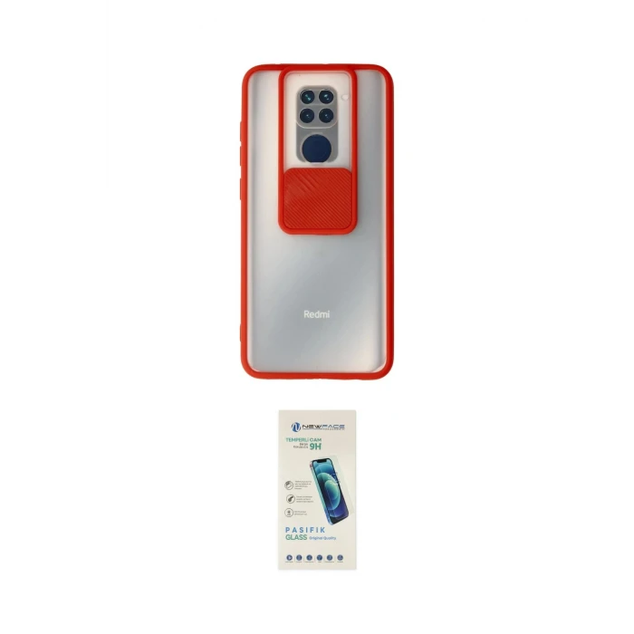 ieg™ Redmi Note 9 Kılıf Vadi Çizgi - Şeffaf Pasifik Cam Ekran Koruyucu