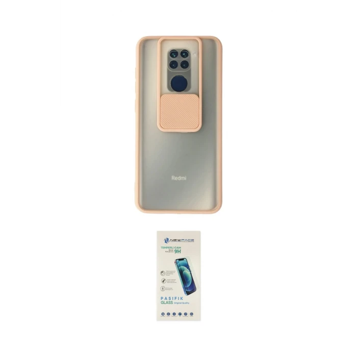 ieg™ Redmi Note 9 Kılıf Vadi Çizgi - Şeffaf Pasifik Cam Ekran Koruyucu