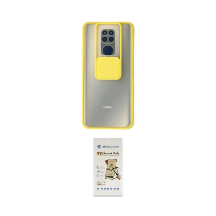 ieg™ Redmi Note 9 Kılıf Vadi Çizgi - Siyah Mat Seramik Nano Ekran Koruyucu