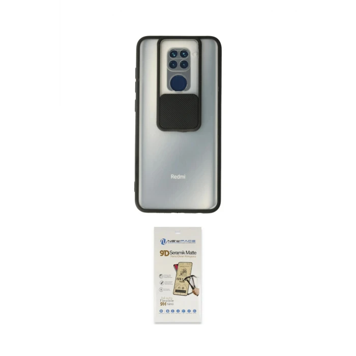 ieg™ Redmi Note 9 Kılıf Vadi Çizgi - Siyah Mat Seramik Nano Ekran Koruyucu