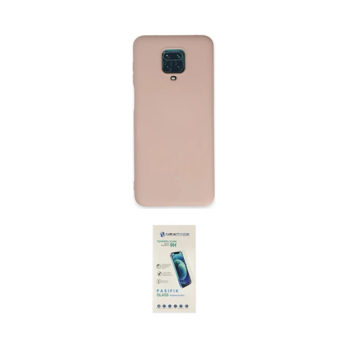 ieg™ Redmi Note 9 Pro Kılıf Ahenk Serisi - Şeffaf Pasifik Cam Ekran Koruyucu
