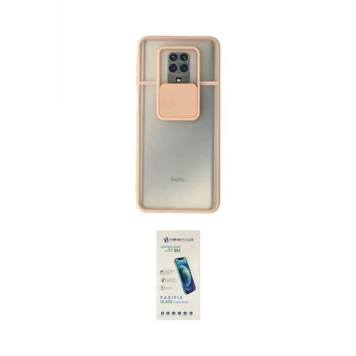 ieg™ Redmi Note 9 Pro Kılıf Vadi Çizgi - Şeffaf Pasifik Cam Ekran Koruyucu