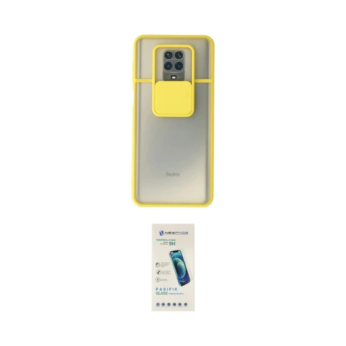 ieg™ Redmi Note 9 Pro Kılıf Vadi Çizgi - Şeffaf Pasifik Cam Ekran Koruyucu
