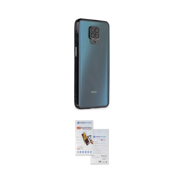 ieg™ Redmi Note 9 Pro Kılıf Vadi Minimal - Siyah Seramik Nano Ekran Koruyucu