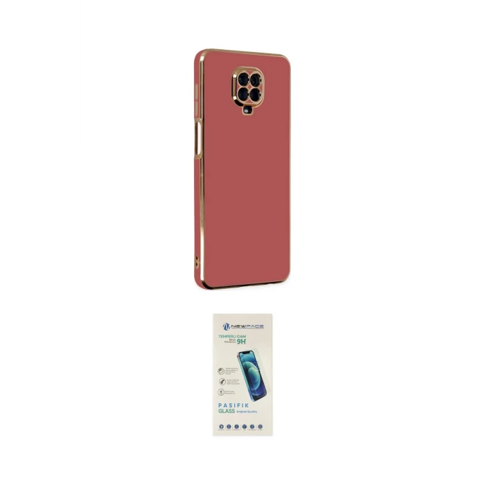 ieg™ Redmi Note 9 Pro Kılıf Yankı Serisi - Şeffaf Pasifik Cam Ekran Koruyucu