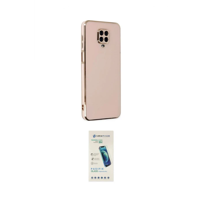 ieg™ Redmi Note 9 Pro Kılıf Yankı Serisi - Şeffaf Pasifik Cam Ekran Koruyucu