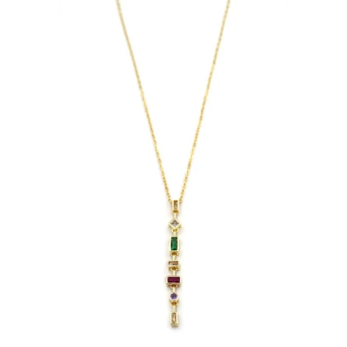 ieg™ Renkli Taşlı Element Kolye - Altın