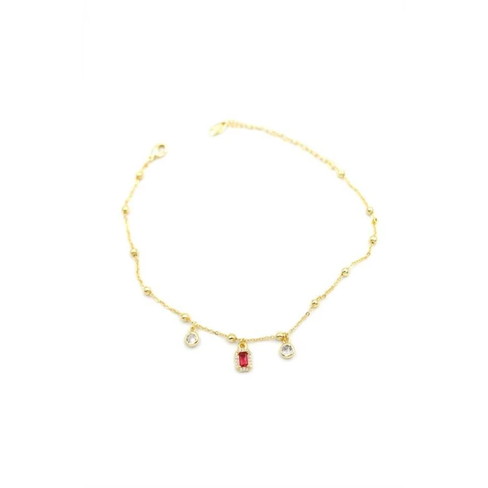 ieg™ Renkli Taşlı Halhal - Kırmızı