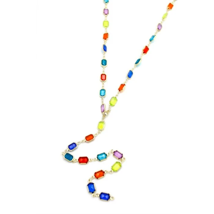 ieg™ Renkli Taşlı Y Kolye - Altın