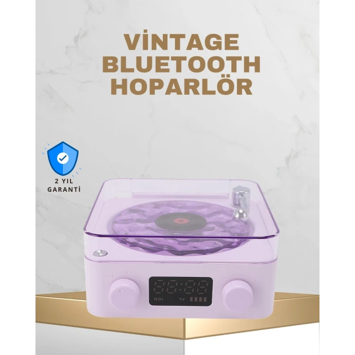 ieg™ Retro Pikap Tasarımlı Bluetooth Hoparlör – Projektörlü Şarjlı Lamba