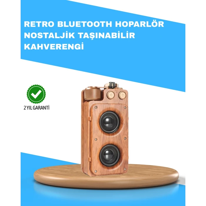 ieg™ Retro Radyo Tasarım Bluetooth Hoparlör 1800mah Uzun Çalma Süresi