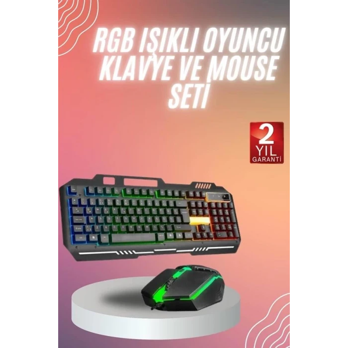 ieg™ RGB Işıklı Gaming Oyuncu Klavye Q Klavye Mouse Hediyeli