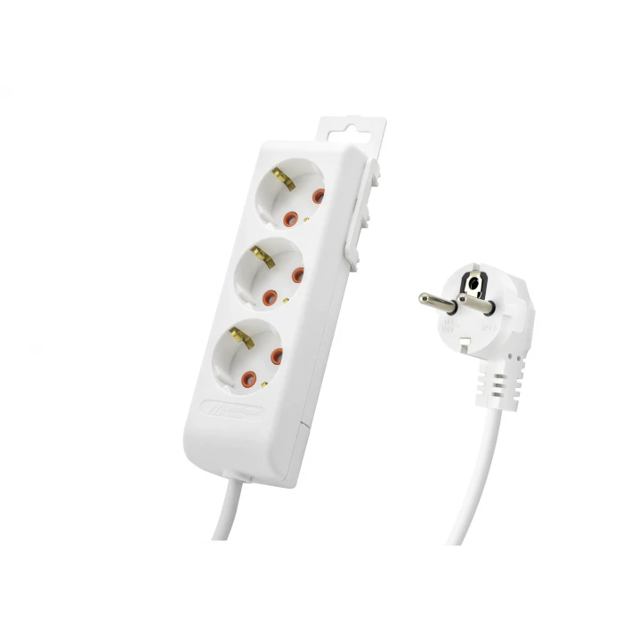 ieg™ Ri-Tech Topraklı Uzatma Kablosu 3 Priz 3 M - Beyaz