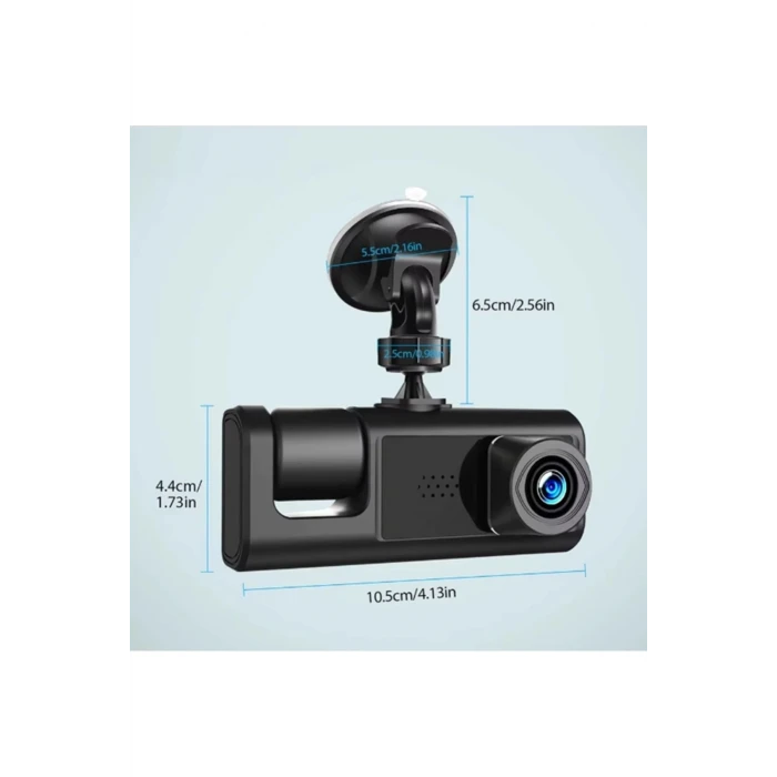 ieg™ S-1 1080p Araç içi Kamera 3 Kameralı ( Ön Görüş - Geri görüş - İç Görüş ) Gece Görüşlü