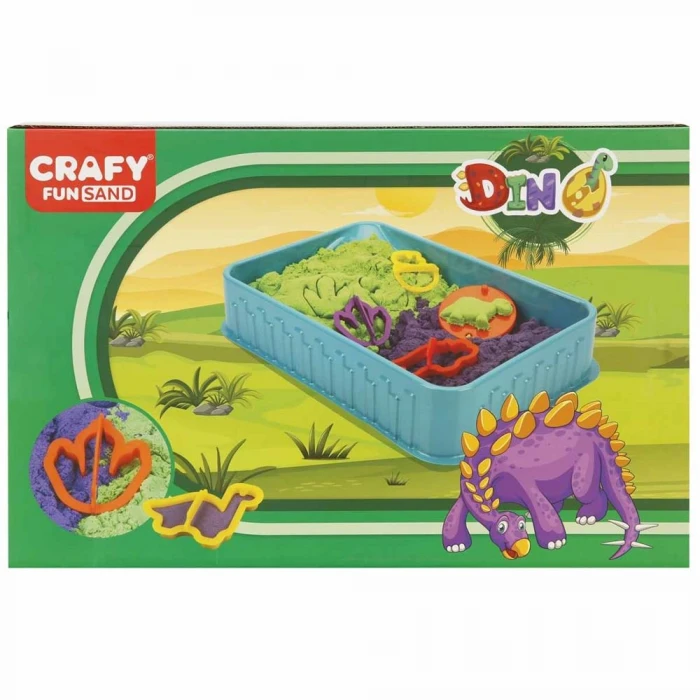 ieg™ S02003618 OYUN KUM SET DINO 2X125GR.MOR/YŞL.11PRÇ