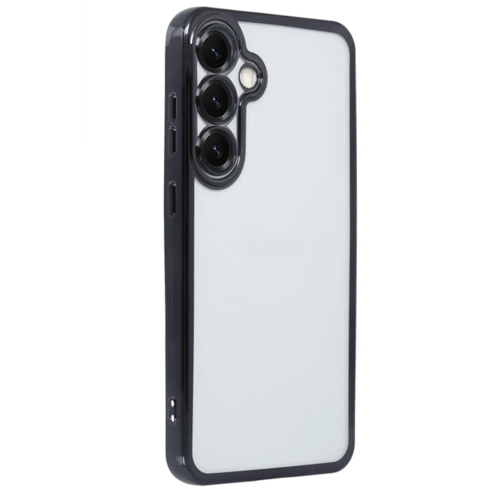 ieg™  Samsung Galaxy S25 Kılıf Razer Lensli Silikon - Siyah