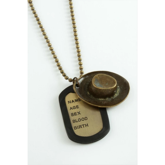 ieg™ Şapka Künye Metal Erkek Kolye