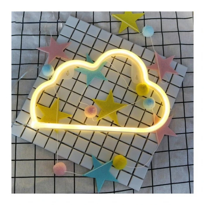 ieg ™ Sarı Bulut Neon Led  Masaüstü Neon Dekoratif Gece Lambası