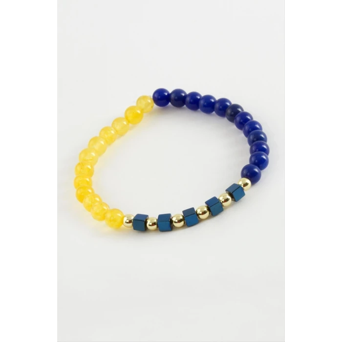 ieg™ Sarı Lacivert Doğaltaş Bileklik 6 mm