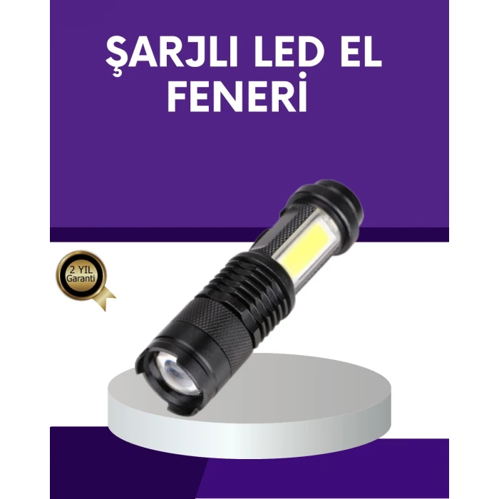ieg™ Şarjlı Mini LED El Feneri 2000 Lümen Su Geçirmez