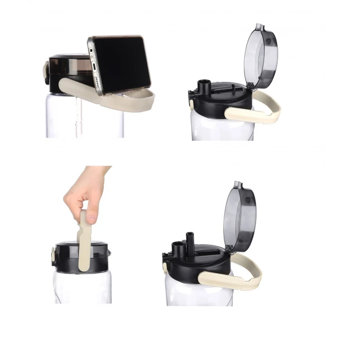 ieg™ Şeffaf Matara - 2000 ml - 67,6 oz - WATERMODE Matara